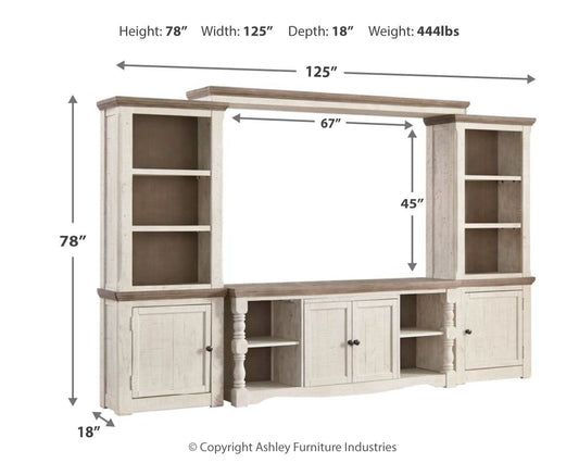 Havalance - 4 Pc. - Entertainment Center - 67" TV Stand - Brown / Beige Entertainment Centers by Signature Design by Ashley® - Walls Furniture & Mattress
