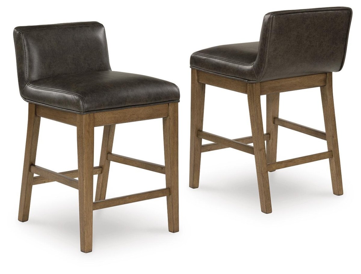 Cabalynn - Upholstered Barstool (Set of 2) - Two-tone Brown Stool Sets by Signature Design by Ashley® - Walls Furniture & Mattress