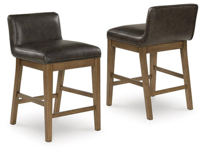 Cabalynn - Upholstered Barstool (Set of 2) - Two-tone Brown Stool Sets by Signature Design by Ashley® - Walls Furniture & Mattress