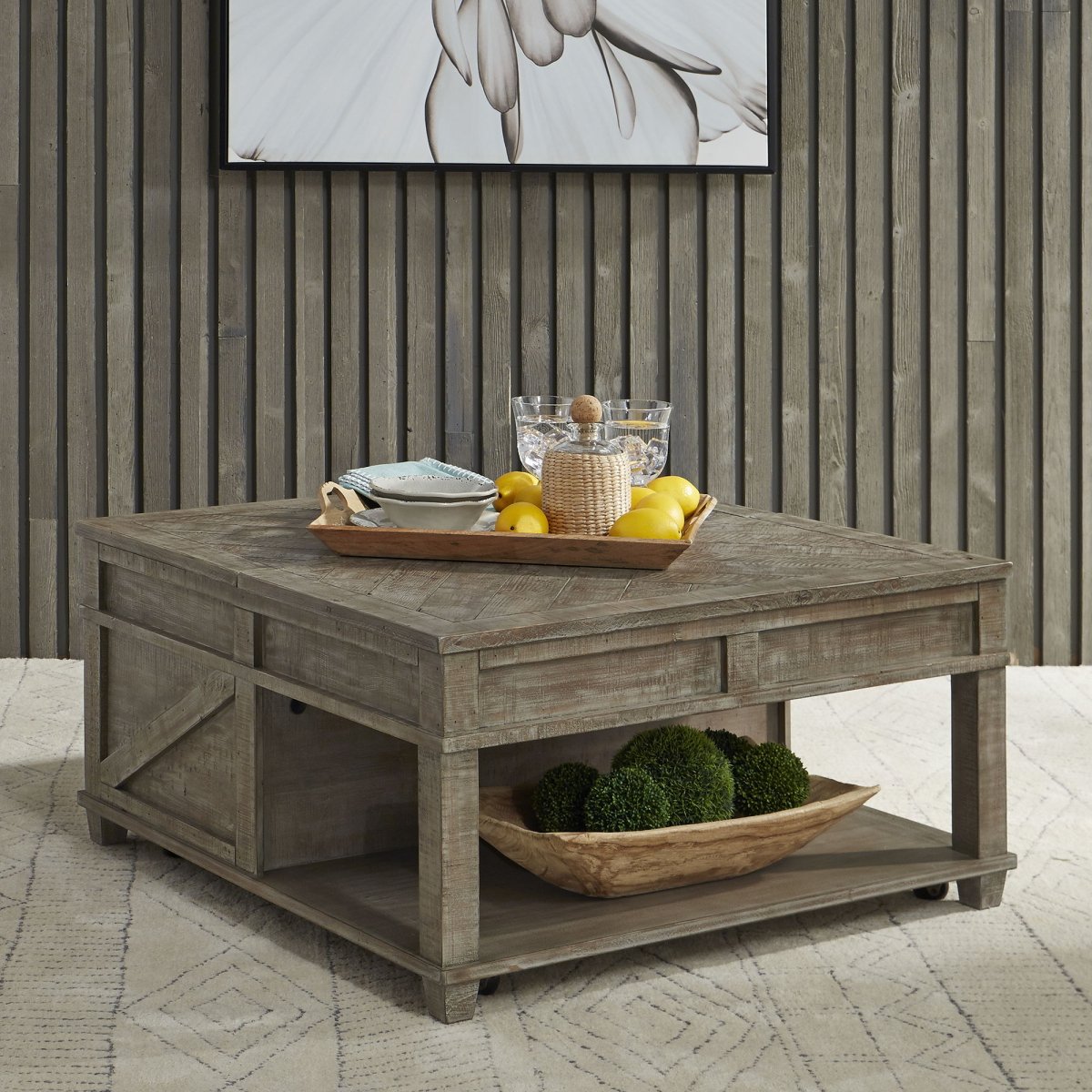 Parkland Falls - Square Lift Top Cocktail Table - Light Brown Cocktail Tables by Liberty Furniture - Walls Furniture & Mattress