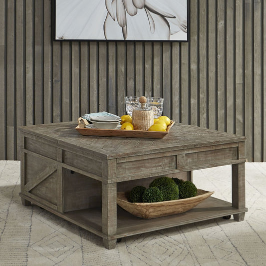 Parkland Falls - Square Lift Top Cocktail Table - Light Brown Cocktail Tables by Liberty Furniture - Walls Furniture & Mattress