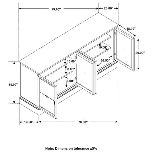 Brockway - 4 - Door Dining Sideboard Buffet Cabinet Buffets by CoasterEssence - Walls Furniture & Mattress