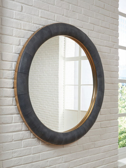 Corinsworth - Accent Mirror - Charcoal / Brass Finish Accent Mirrors by Signature Design by Ashley® - Walls Furniture & Mattress