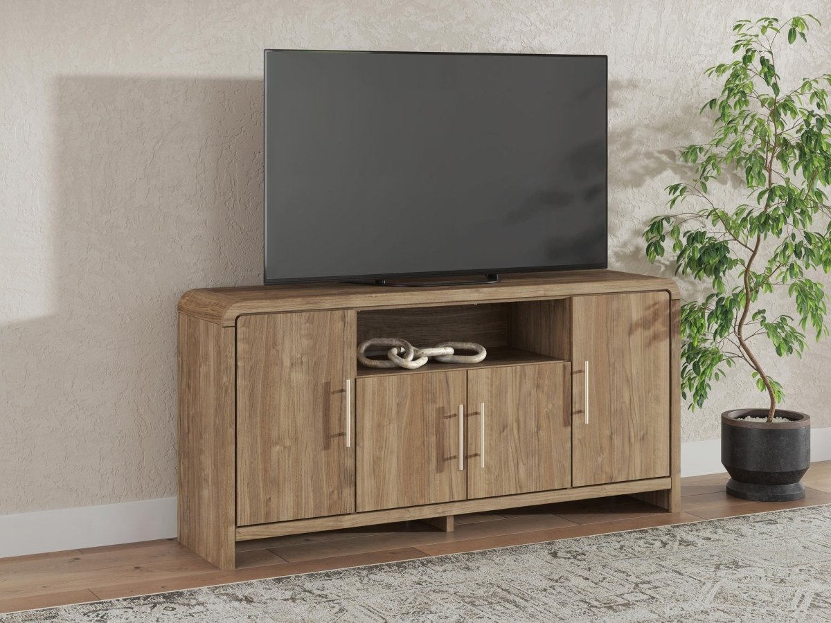 Dovander - Extra Large TV Stand - Brown TV Stands by Signature Design by Ashley® - Walls Furniture & Mattress