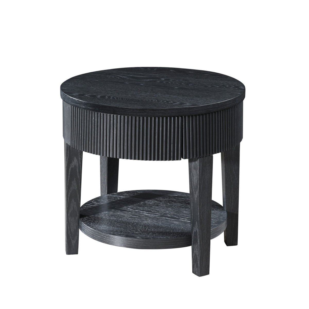 Tate - Round One Drawer End Table - Black End Tables by New Classic - Walls Furniture & Mattress