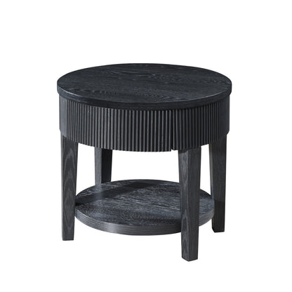 Tate - Round One Drawer End Table - Black End Tables by New Classic - Walls Furniture & Mattress