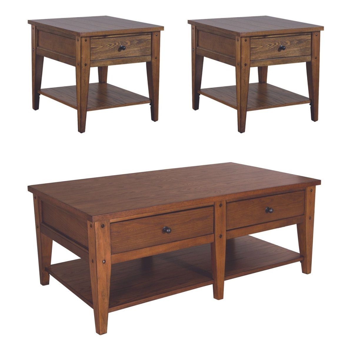 Lake House - 3 Piece Set (1 - Cocktail 2 - End Tables) Table Sets by Liberty Furniture - Walls Furniture & Mattress