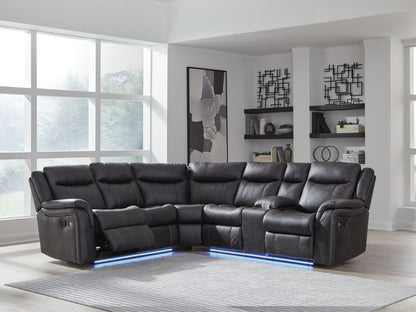 Sultan Meadow - Carbon - 2 - Piece Reclining Sectional Reclining Sectionals by Signature Design by Ashley® - Walls Furniture & Mattress
