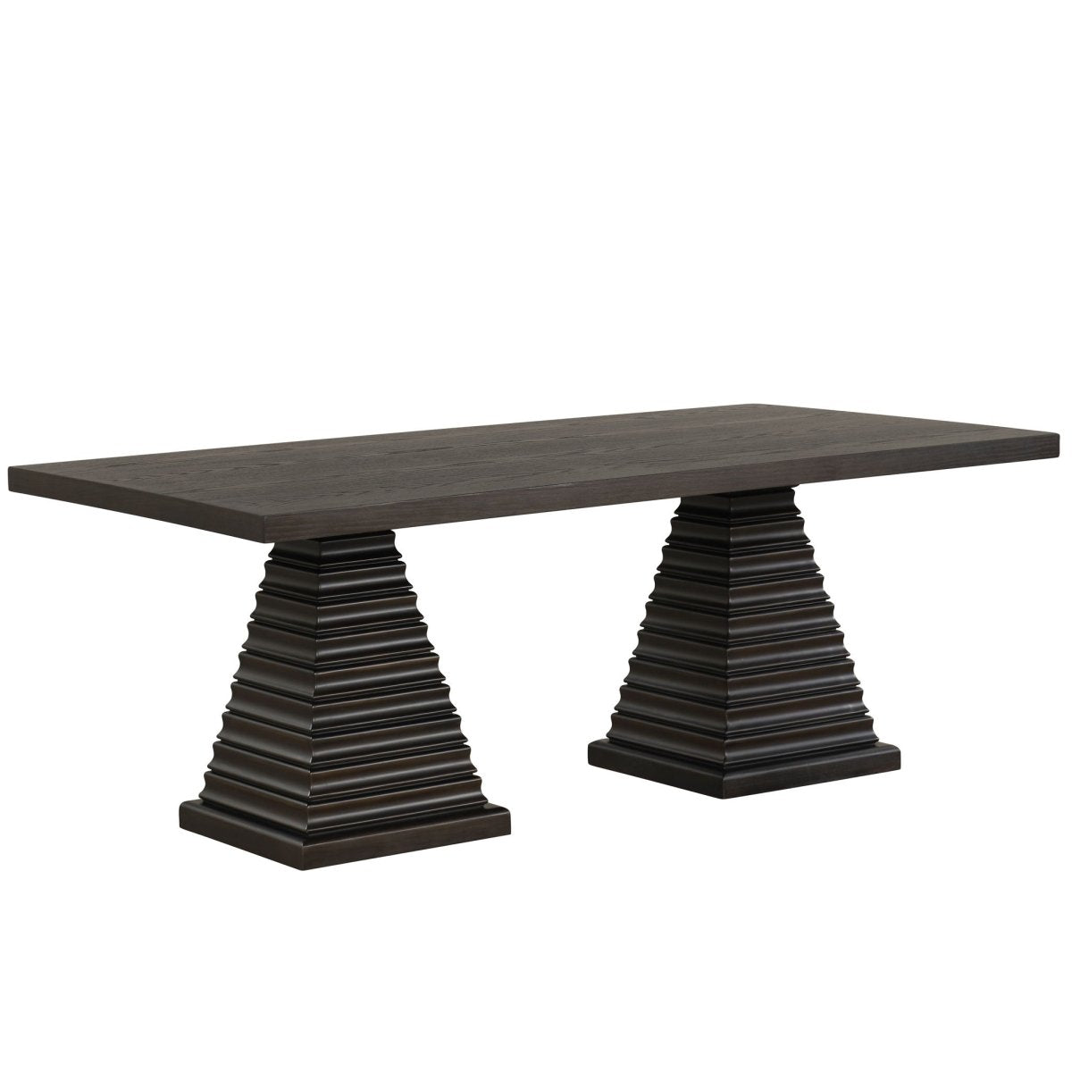 Plateau - 78" Rectangle Dining Table - Top & Base - Dark Brown Dining Tables by New Classic - Walls Furniture & Mattress