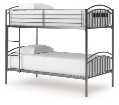 Lanceburg - Twin/Twin Bunk Bed With Ladder - Gray Bunk Beds by Signature Design by Ashley® - Walls Furniture & Mattress