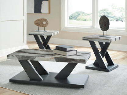 Cendill - Occasional Table Set (Set of 3) - Dark Brown / White / Black Table Sets by Signature Design by Ashley® - Walls Furniture & Mattress
