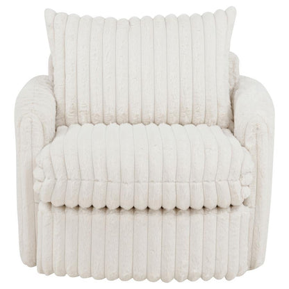 Sarco - Corduroy Upholstered Swivel Accent Arm Chair Swivel Chairs by Coaster Fine Furniture - Walls Furniture & Mattress
