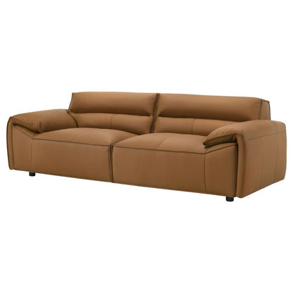 Buxton - Top Grain Leather Upholstered Sofa Stationary Sofas by Coaster Fine Furniture - Walls Furniture & Mattress