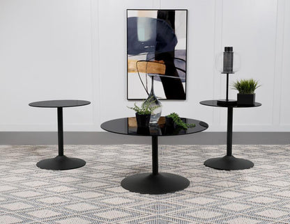 Ganso - Round Glass Top Coffee And End Table Set Table Sets by Coaster Fine Furniture - Walls Furniture & Mattress