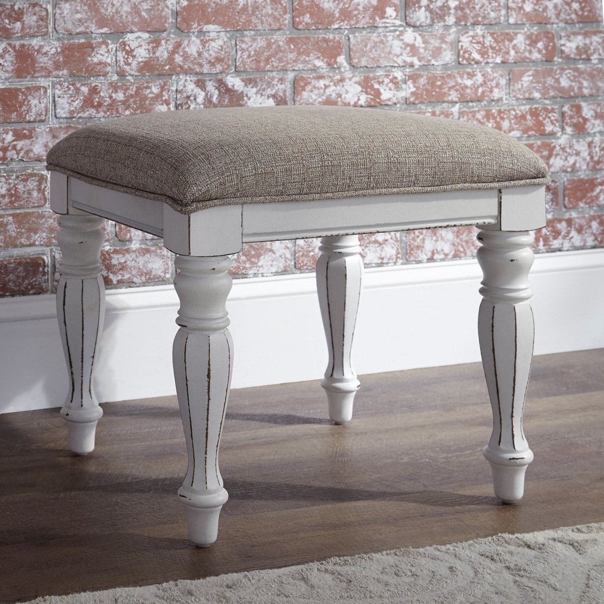 Magnolia Manor - Vanity Stool - White Vanity Stools by Liberty Furniture - Walls Furniture & Mattress
