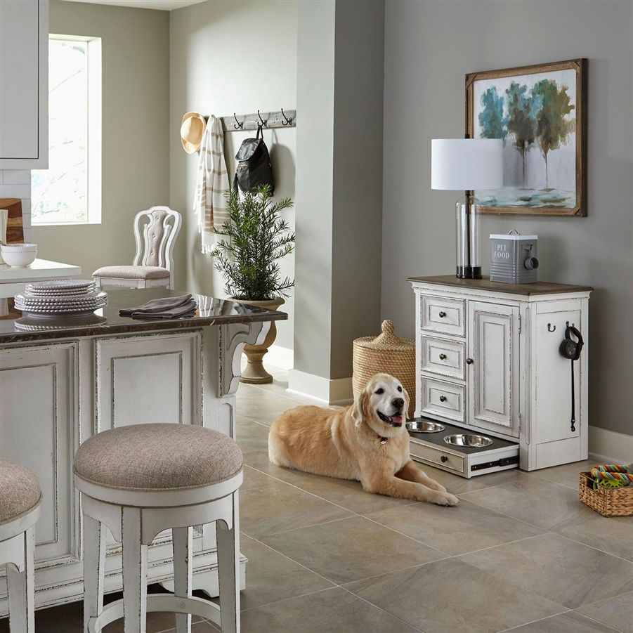 Magnolia Manor - Pet Feeder Cabinet - White Feeder Cabinets by Liberty Furniture - Walls Furniture & Mattress