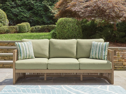 Serena Shores - Beige / Green - Sofa With Cushion Sofas by Signature Design by Ashley® - Walls Furniture & Mattress