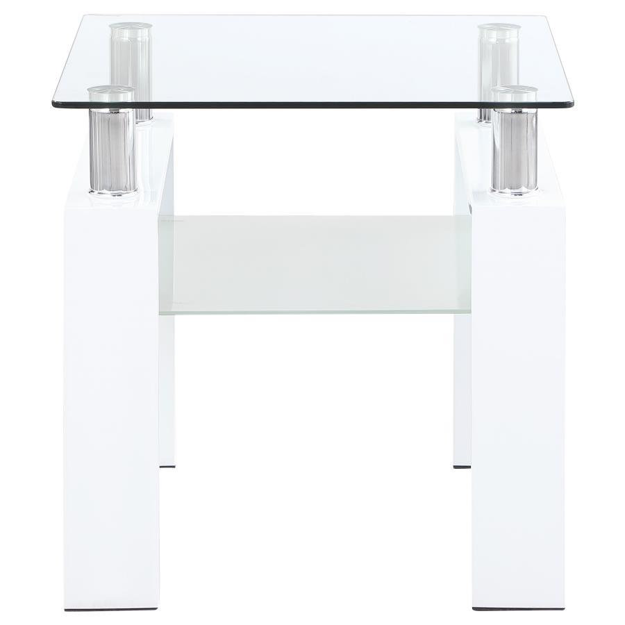 Dyer - 1 - Shelf Rectangular Glass Top Table End Tables by CoasterEveryday - Walls Furniture & Mattress
