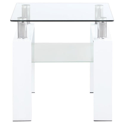 Dyer - 1 - Shelf Rectangular Glass Top Table End Tables by CoasterEveryday - Walls Furniture & Mattress