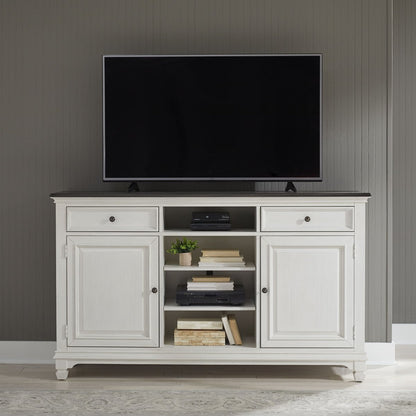 Allyson Park - 68" Highboy TV Console - White TV Stands by Liberty Furniture - Walls Furniture & Mattress