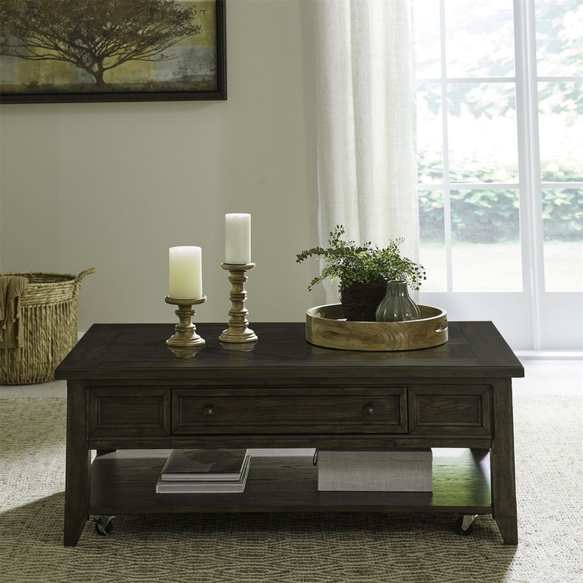 Paradise Valley - Rectangular Cocktail Table - Saddle Brown Cocktail Tables by Liberty Furniture - Walls Furniture & Mattress