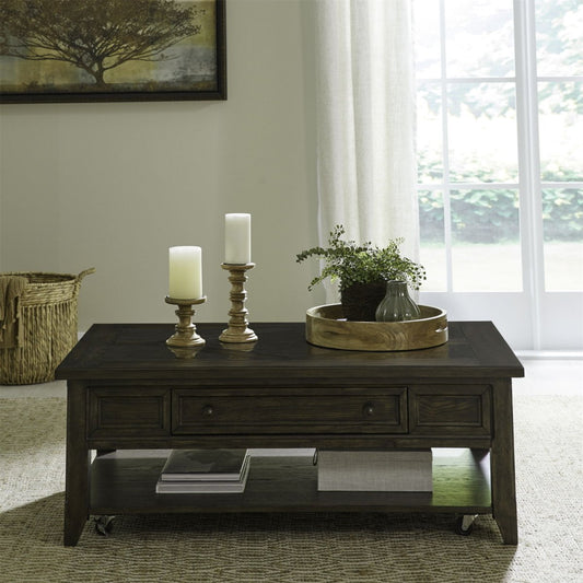 Paradise Valley - Rectangular Cocktail Table - Saddle Brown Cocktail Tables by Liberty Furniture - Walls Furniture & Mattress