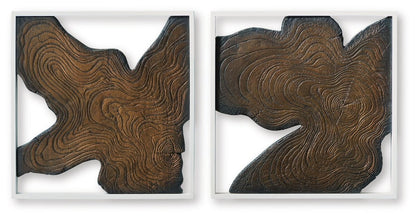 Landley - Wall Decor Set (Set of 2) - Brown / White Wall Decor by Signature Design by Ashley® - Walls Furniture & Mattress