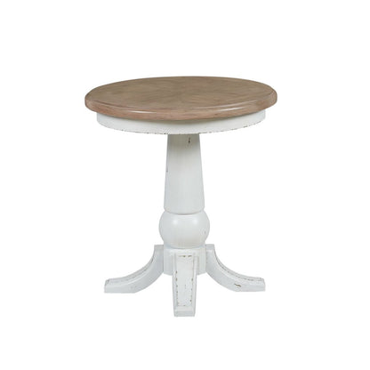 Turnberry Park - Round End Table - Washed White End Tables by Liberty Furniture - Walls Furniture & Mattress