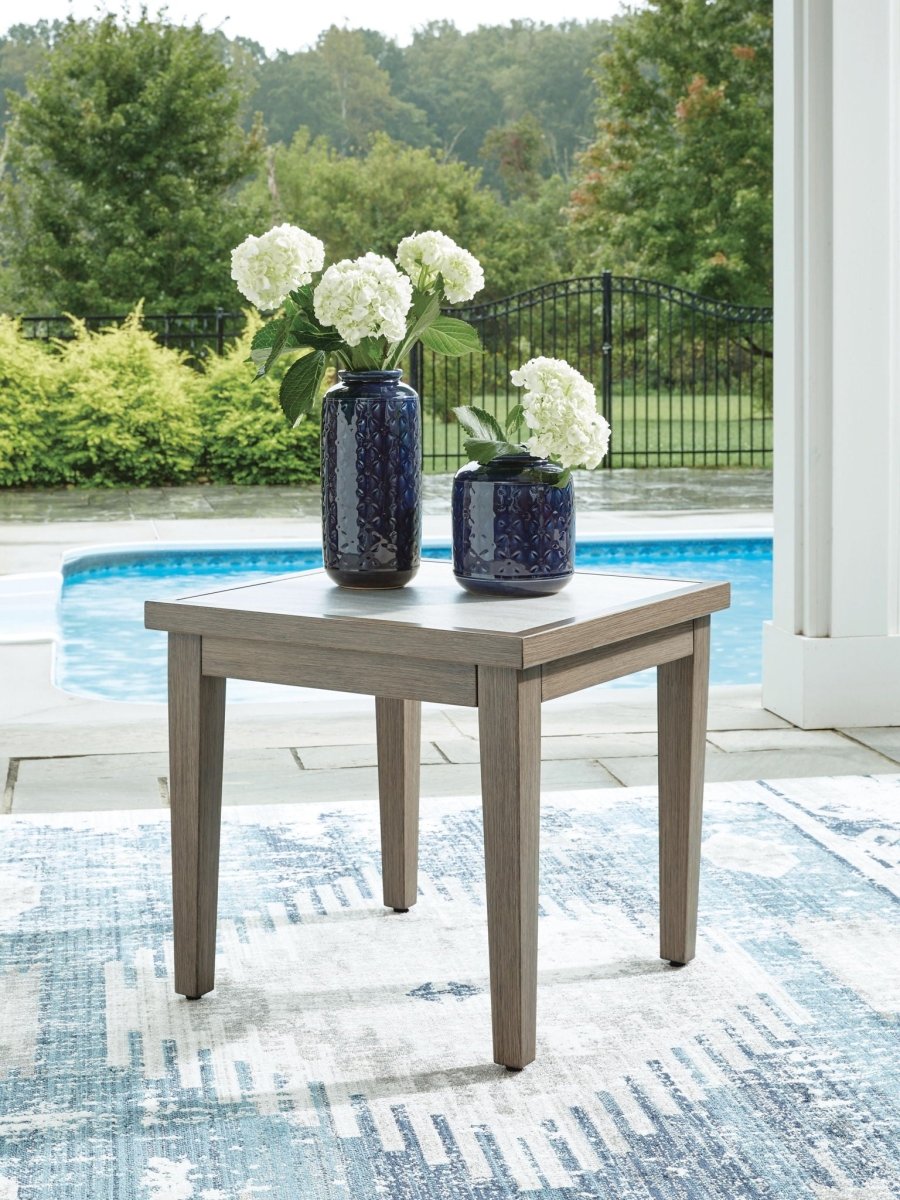 Rainier Ranch - Square End Table - Brown / Beige End Tables by Signature Design by Ashley® - Walls Furniture & Mattress