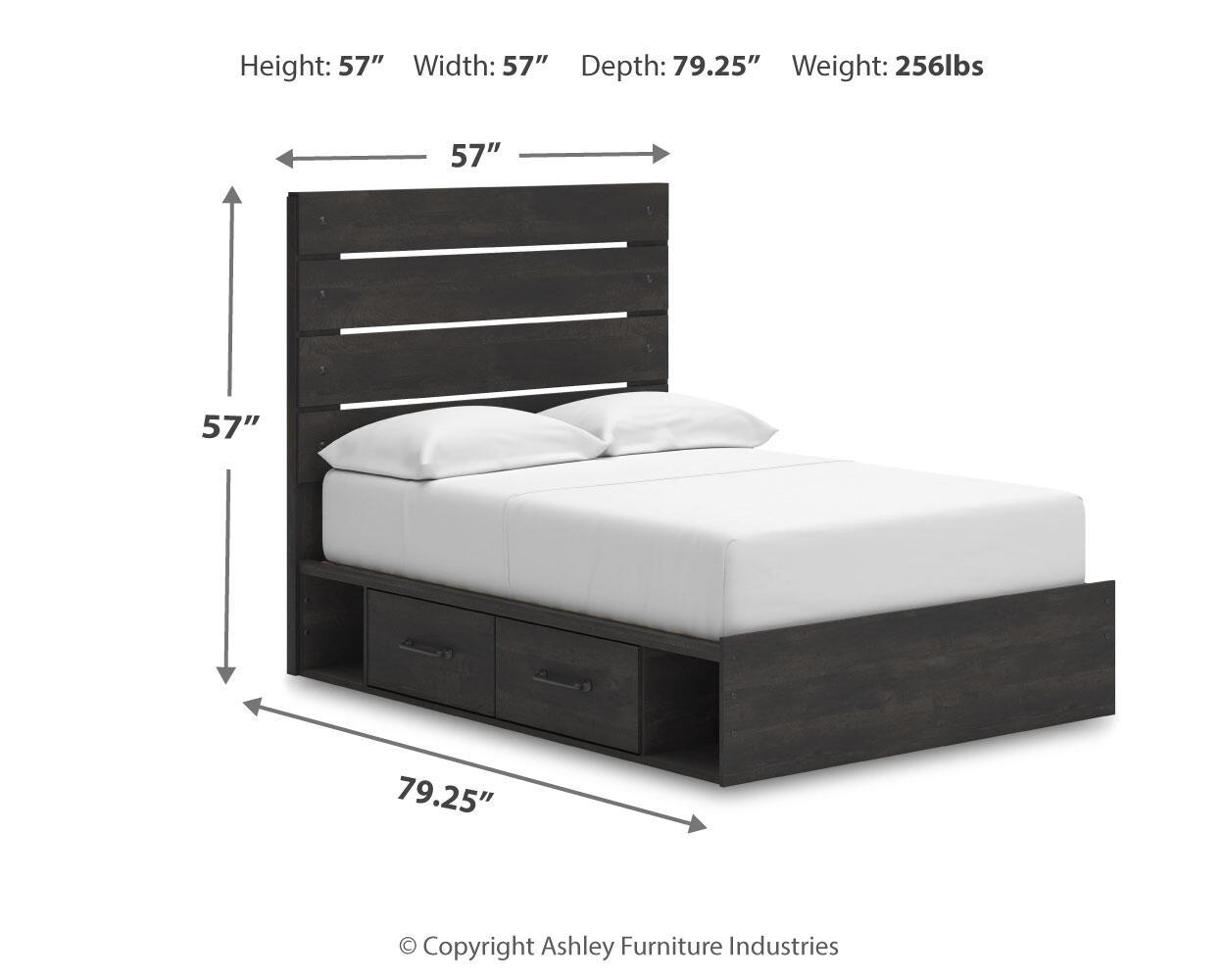 Hollivern - Panel Bed With Storage