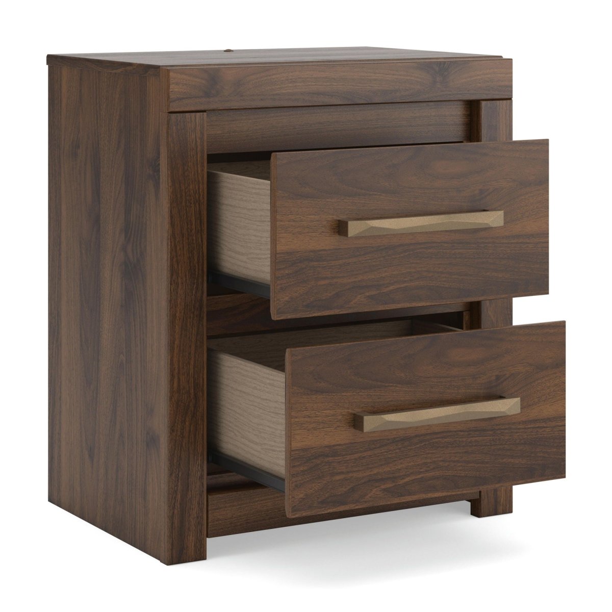 Janfyn - Two Drawer Night Stand - Brown Nightstands w/ Charging Stations by Signature Design by Ashley® - Walls Furniture & Mattress