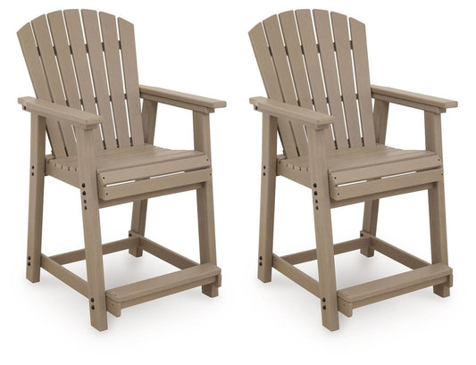 Seacliff Beach - Barstool (Set of 2) - Medium Brown Stool Sets by Signature Design by Ashley® - Walls Furniture & Mattress