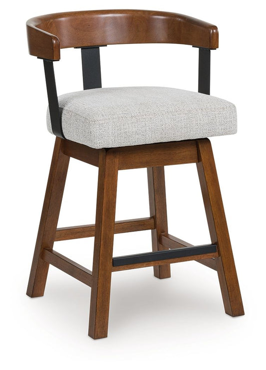 Ralene - Medium Brown - Upholstered Swivel Barstool (Set of 2) Stool Sets by Signature Design by Ashley® - Walls Furniture & Mattress