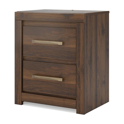 Janfyn - Two Drawer Night Stand - Brown Nightstands w/ Charging Stations by Signature Design by Ashley® - Walls Furniture & Mattress