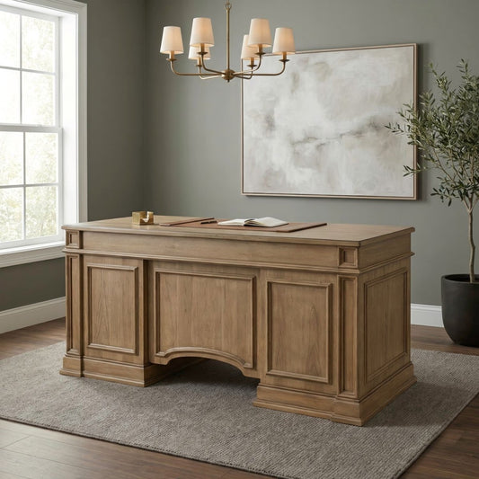Reynolda - Jr Executive Desk - Camel Beige Executive Desks by Liberty Furniture - Walls Furniture & Mattress
