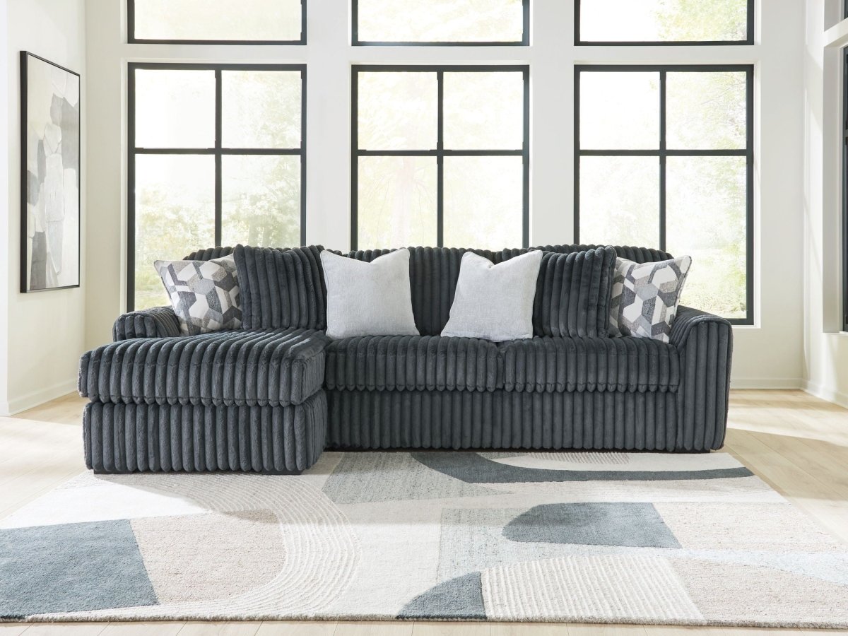 Midnight - Madness - Sectional Stationary Sectionals by Signature Design by Ashley® - Walls Furniture & Mattress