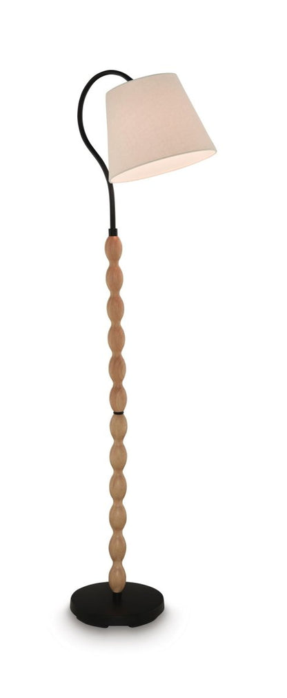Corinwell - Wood Floor Lamp - Brown / Black Floor Lamps by Signature Design by Ashley® - Walls Furniture & Mattress