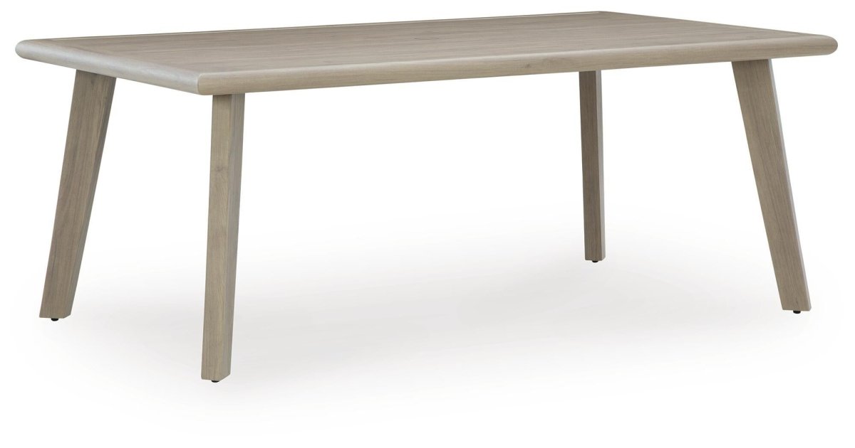 Cliff Trails - Rectangle Dining Table With Umbrella Option - Beige Dining Tables by Signature Design by Ashley® - Walls Furniture & Mattress