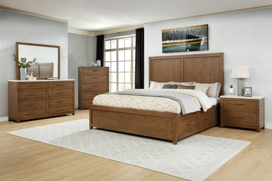 Devonshire - Nightstand With Marble Top And USB Port - Cognac Nightstands w/ Charging Stations by New Classic - Walls Furniture & Mattress