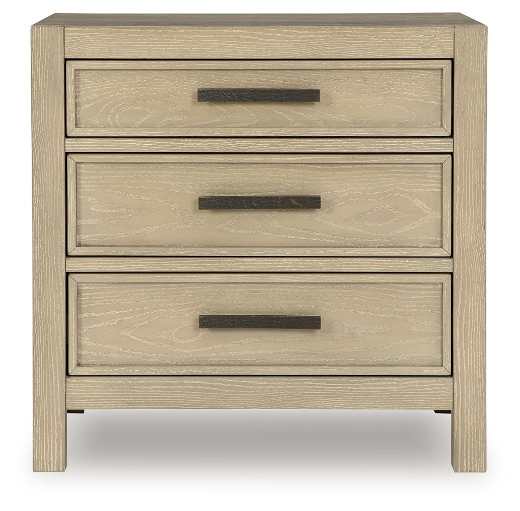 Calmoro - Three Drawer Night Stand - Gray Accent Nightstands by Ashley® - Walls Furniture & Mattress