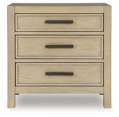 Calmoro - Three Drawer Night Stand - Gray Accent Nightstands by Ashley® - Walls Furniture & Mattress