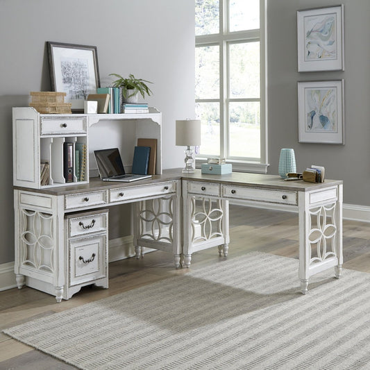 Magnolia Manor - L Shaped Desk Set 3 Piece Home Office Sets by Liberty Furniture - Walls Furniture & Mattress