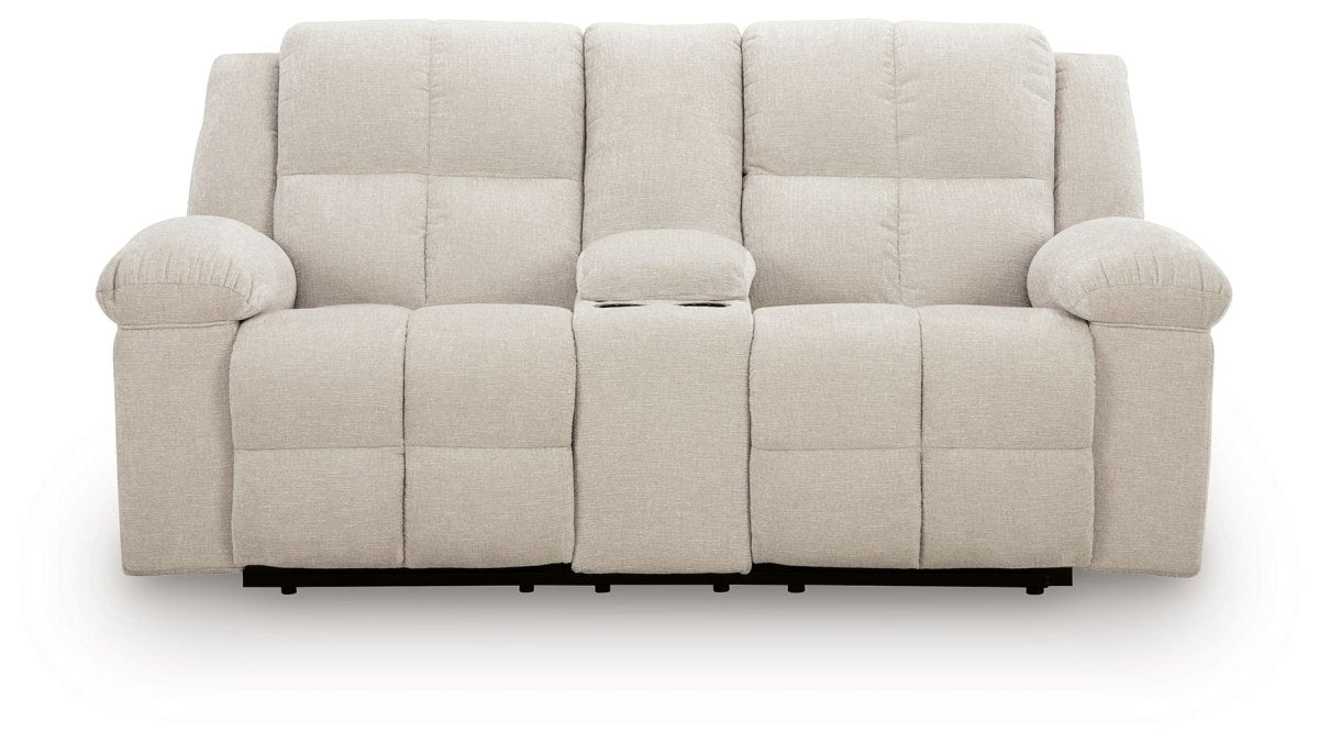 Orlen - Double Reclining Loveseat With Console - Winter Reclining Loveseats by Benchcraft® - Walls Furniture & Mattress