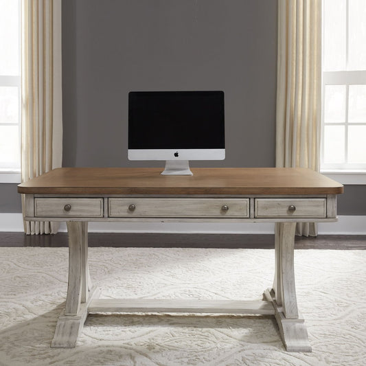 Farmhouse Reimagined - 3 Piece Home Office Set (Desk & Hutch) - White 3 Piece Home Office Sets by Liberty Furniture - Walls Furniture & Mattress