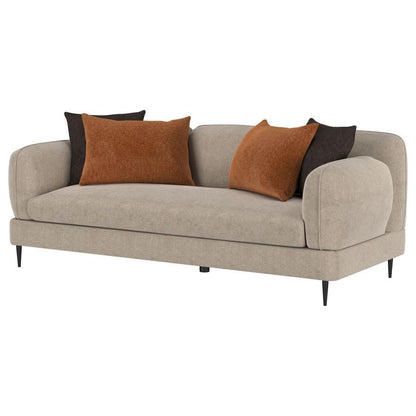 Jade - Chenille Upholstered Modern Track Arm Sofa Stationary Sofas by Coaster Fine Furniture - Walls Furniture & Mattress