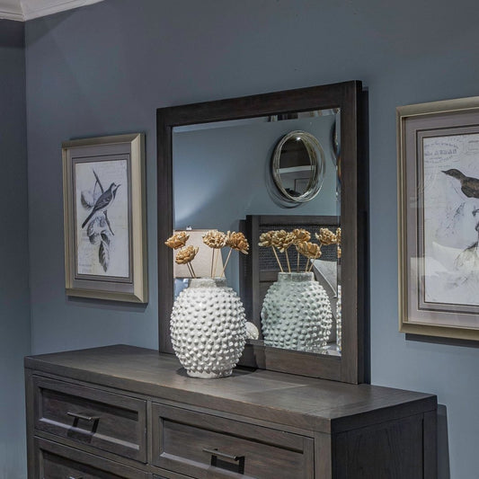 Caruso Heights - Landscape Mirror - Aged Whiskey Mirrors by Liberty Furniture - Walls Furniture & Mattress