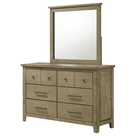 Hazlewood - 6 - Drawer Bedroom Dresser With Mirror - Vineyard Oak Dresser & Mirror by Coaster Fine Furniture - Walls Furniture & Mattress