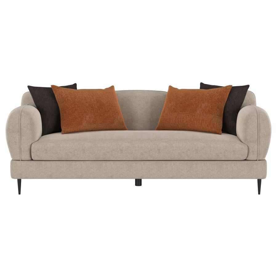 Jade - Chenille Upholstered Modern Track Arm Sofa Stationary Sofas by Coaster Fine Furniture - Walls Furniture & Mattress
