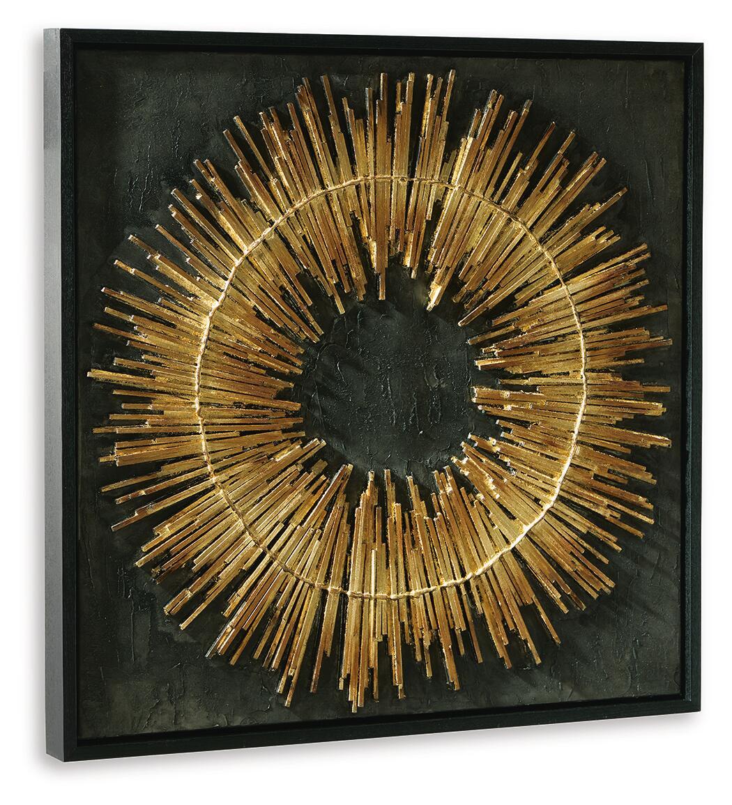 Buddins - Wall Art - Black / Gold Finish Canvas Art by Signature Design by Ashley® - Walls Furniture & Mattress