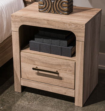 Kinlanni - Tan - One Drawer Night Stand Nightstands w/ Charging Stations by Signature Design by Ashley® - Walls Furniture & Mattress
